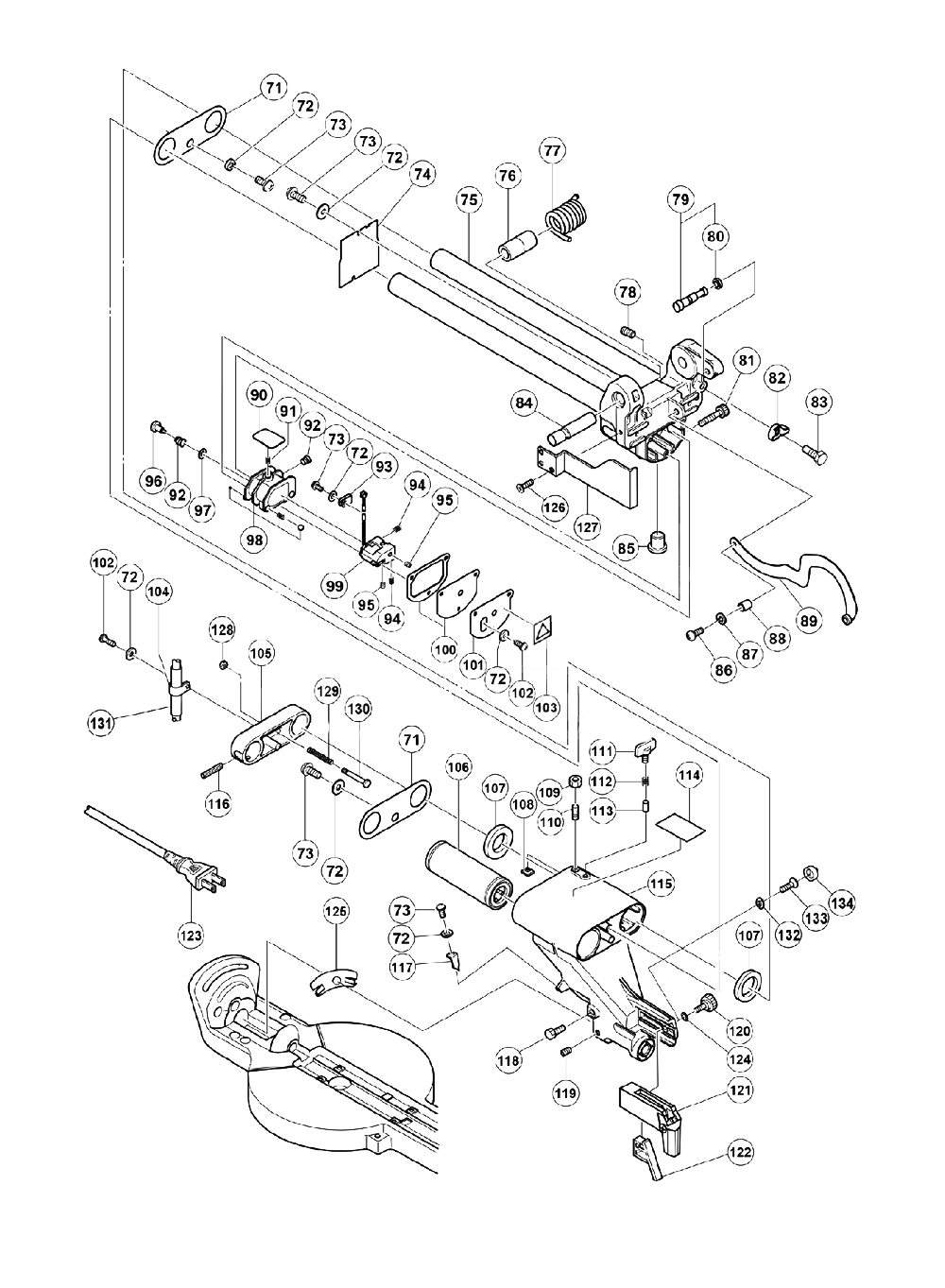 Page 2 Diagram and Parts List for C10FSHPS  Hitachi Saw