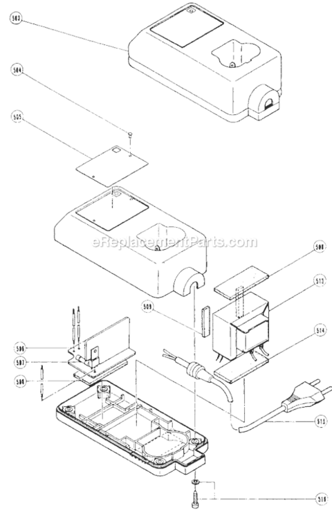 Page B Diagram and Parts List for D10DC  Hitachi Cordless Drill
