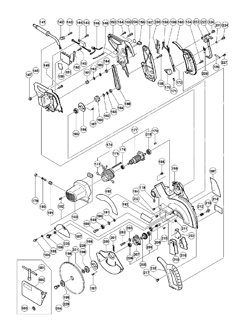 Page 3 Diagram and Parts List for C10FSHPS  Hitachi Saw