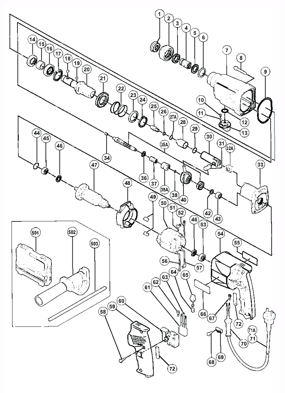 Page 1 Diagram and Parts List for DH24PA  Hitachi Hammer Drill