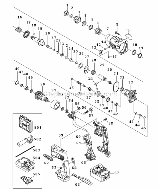 Page A Diagram and Parts List for DH18DSLP4  Hitachi Demolition Hammer