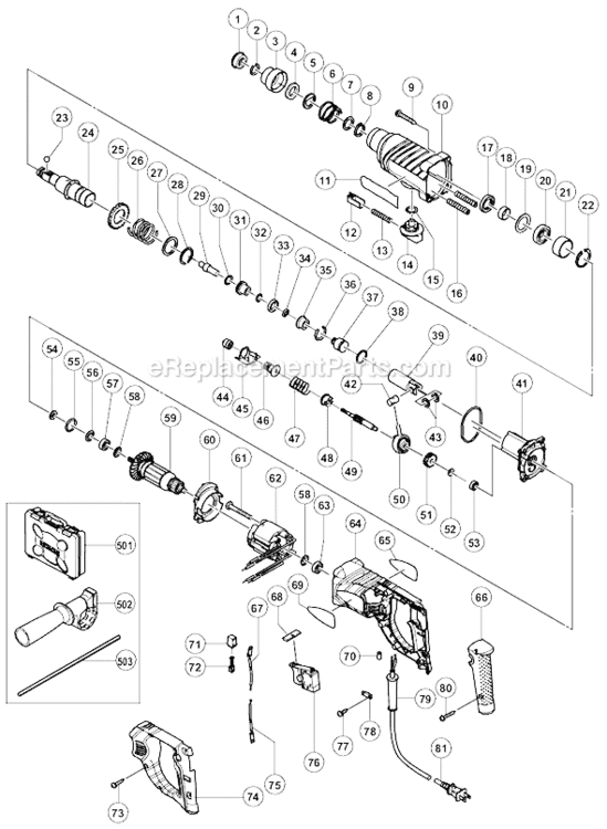 Page A Diagram and Parts List for DH24PF  Hitachi Demolition Hammer
