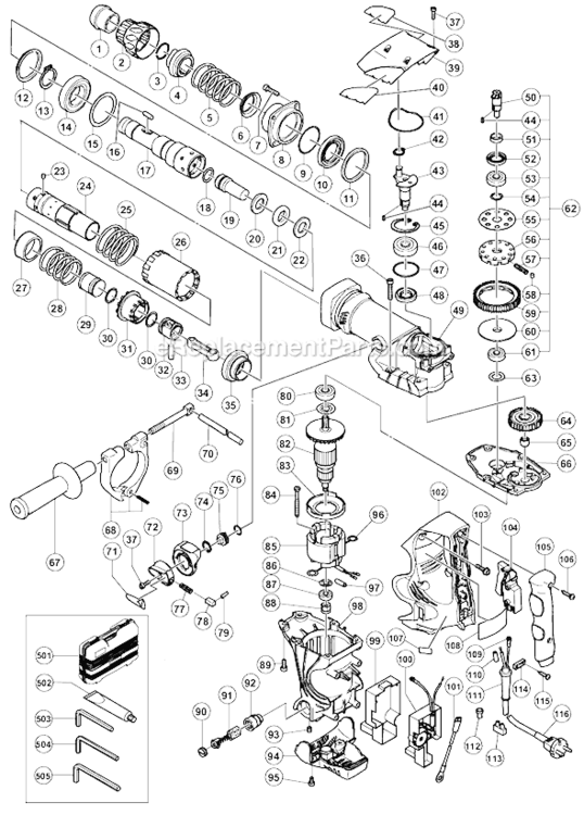 Page A Diagram and Parts List for DH40MR  Hitachi Demolition Hammer