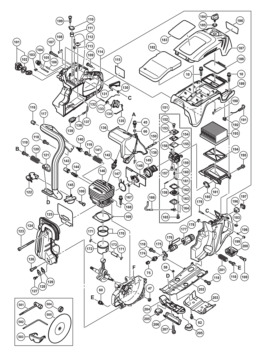 Page 2 Diagram and Parts List for CM75EBP  Hitachi Saw