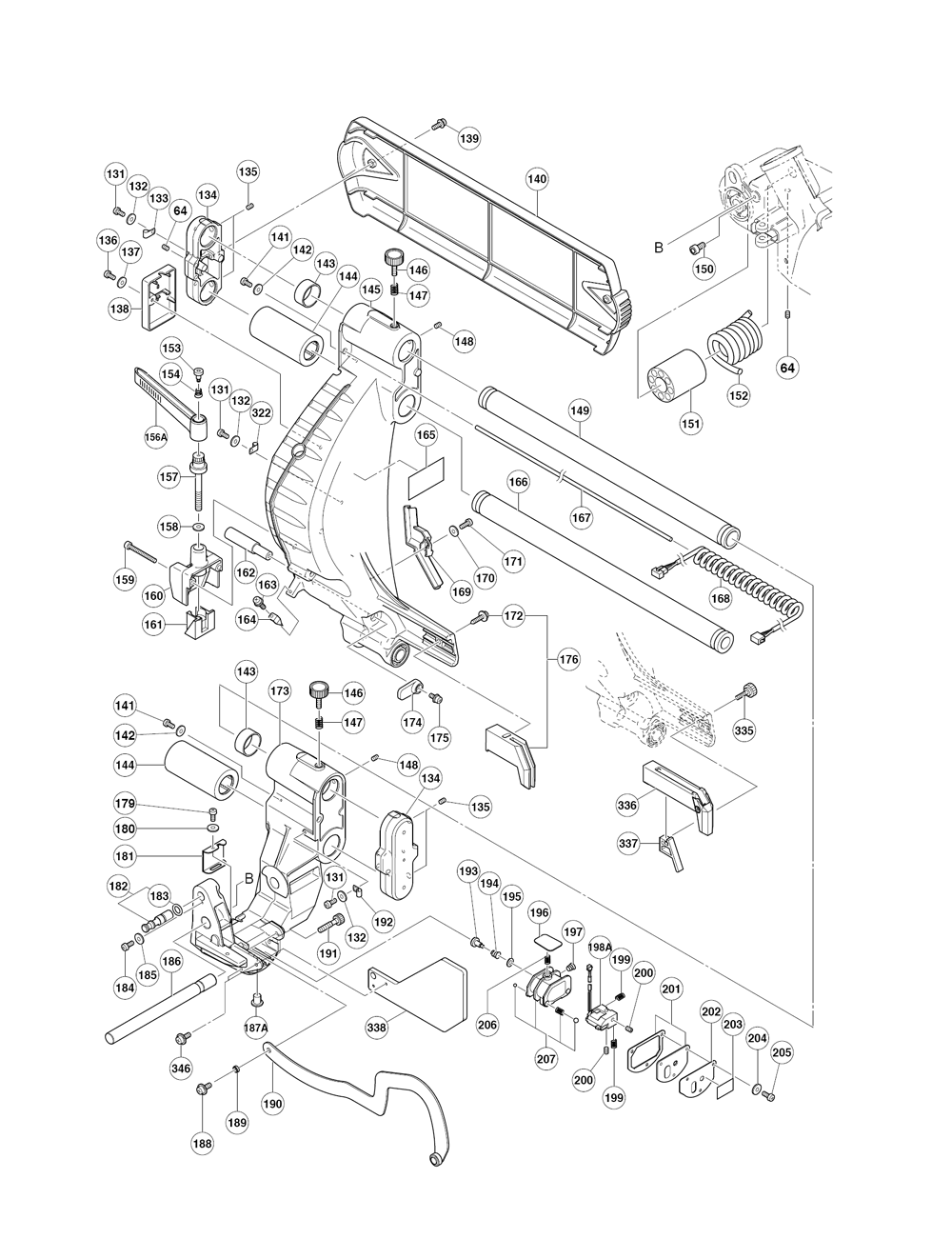 Page 1 Diagram and Parts List for C12LSHE2  Hitachi Saw