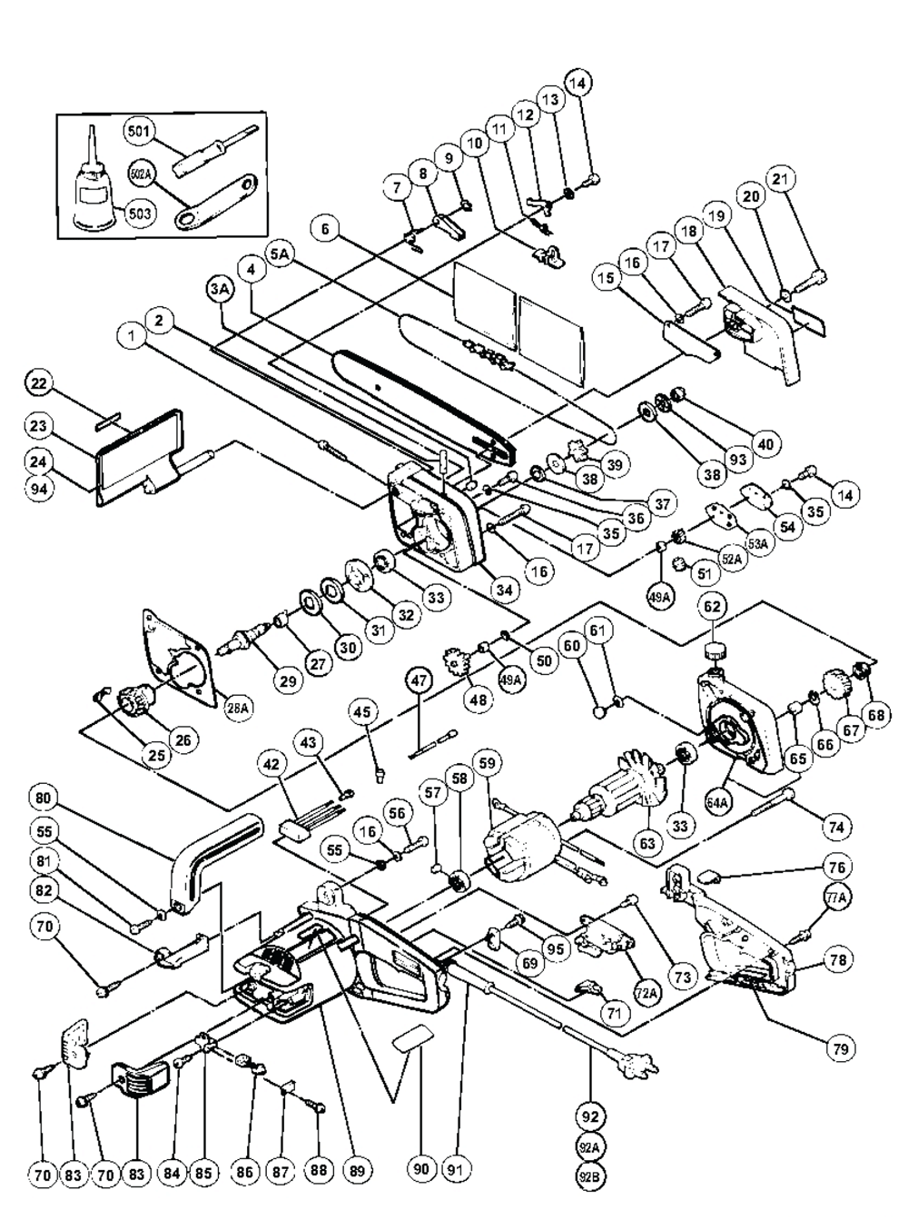 Page 1 Diagram and Parts List for CS35B  Hitachi Saw