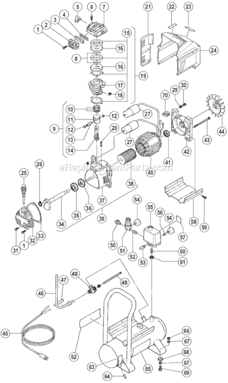 Page A Diagram and Parts List for EC10SB S Hitachi Compressor