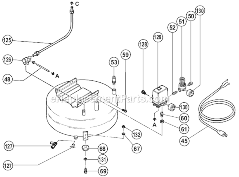 Page A Diagram and Parts List for EC10SB SL Hitachi Compressor