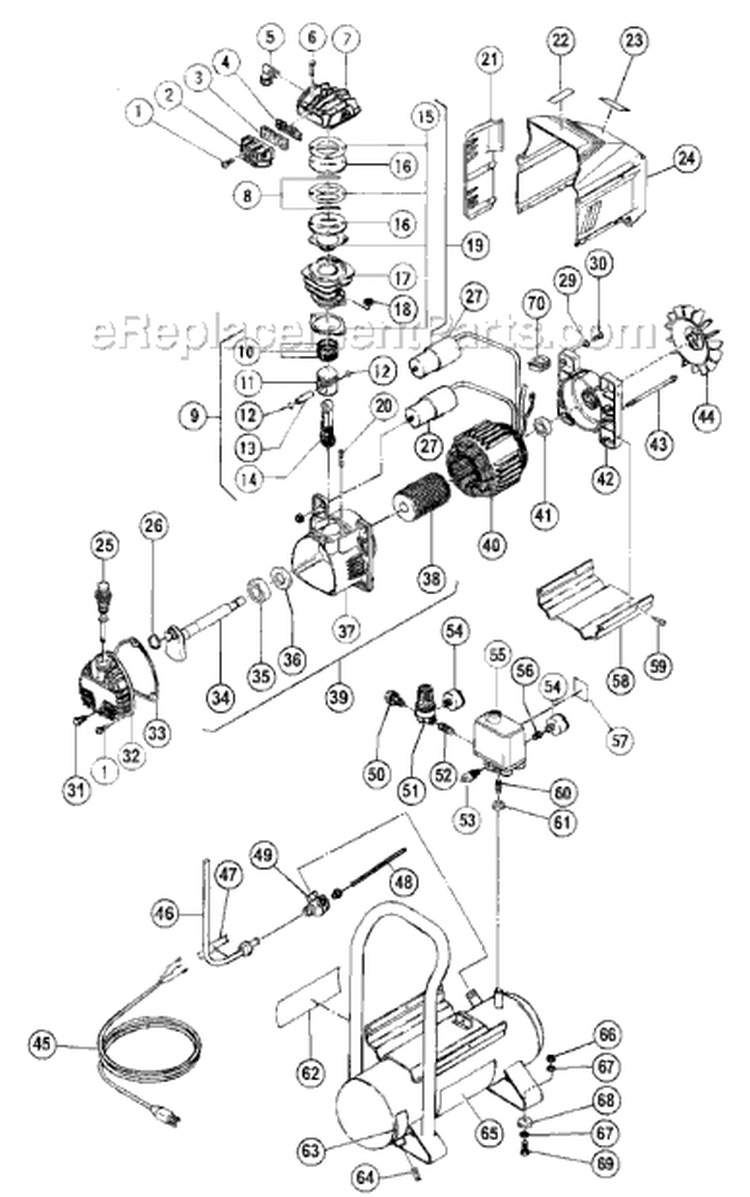 Page L Diagram and Parts List for EC10SB  Hitachi Compressor