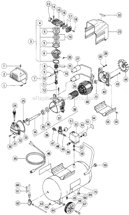 Page A Diagram and Parts List for EC10SC  Hitachi Compressor