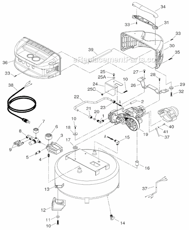 Page A Diagram and Parts List for EC510  Hitachi Compressor