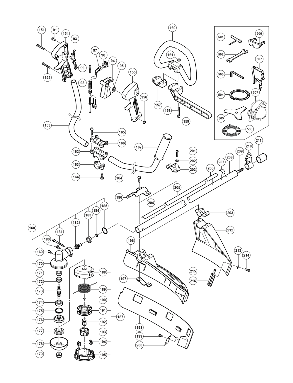 Page 2 Diagram and Parts List for CG24EASPSL  Hitachi Trimmer