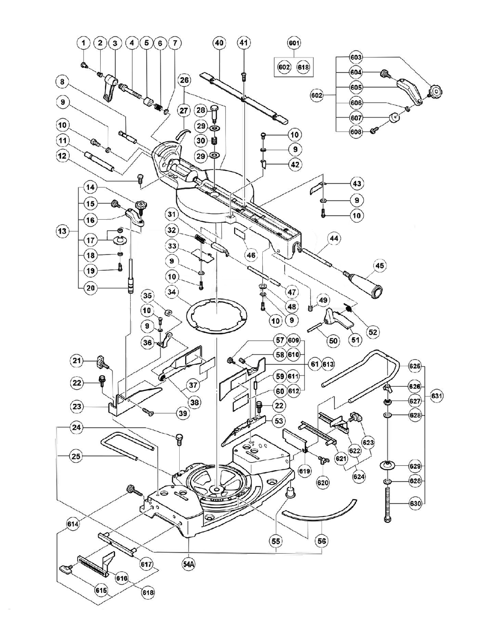 Page 1 Diagram and Parts List for C10FSHPS  Hitachi Saw