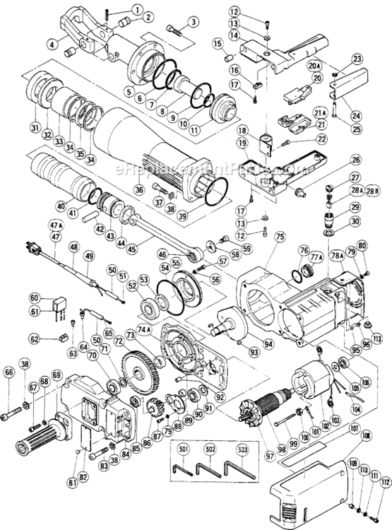 Page A Diagram and Parts List for H90SBKIT4  Hitachi Demolition Hammer