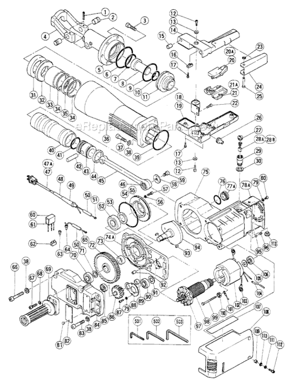 Page A Diagram and Parts List for H90SBKIT  Hitachi Demolition Hammer