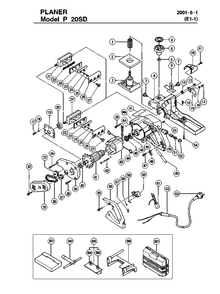 Page 1 Diagram and Parts List for P20SD  Hitachi Planer Jointer
