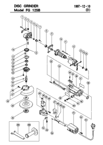 Page 1 Diagram and Parts List for FG12SB  Hitachi Grinder
