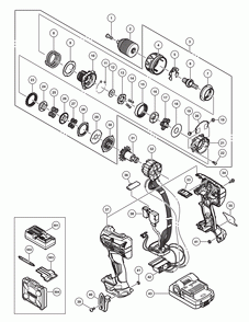 Page 1 Diagram and Parts List for DS18DBFL2S  Hitachi Drill Press