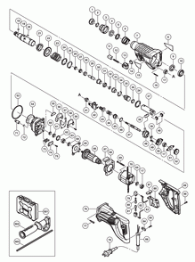 Page 1 Diagram and Parts List for DH28PFY  Hitachi Hammer Drill