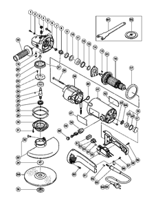 Page 1 Diagram and Parts List for G18UA  Hitachi Grinder