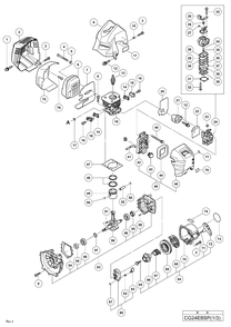 Page 1 Diagram and Parts List for CG24EBSP  Hitachi Trimmer