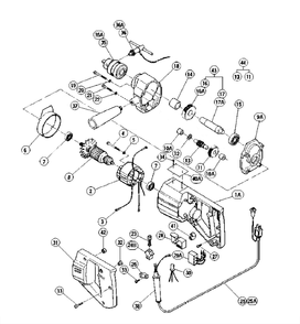 Page 1 Diagram and Parts List for D-10C  Hitachi Drill Press
