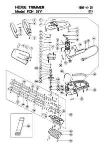 Page 1 Diagram and Parts List for FCH57Y  Hitachi Trimmer