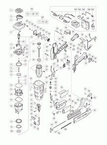 Page 1 Diagram and Parts List for NT50GSP9  Hitachi Nailer