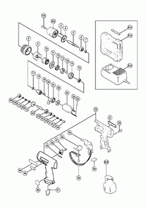Page 1 Diagram and Parts List for DS7DV  Hitachi Drill Press