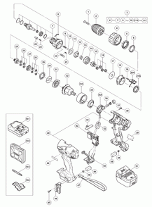 Page 1 Diagram and Parts List for DV14DSL  Hitachi Wrench