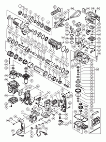 Page 1 Diagram and Parts List for DH45MEY  Hitachi Hammer Drill