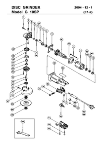 Page 1 Diagram and Parts List for G10SP  Hitachi Grinder