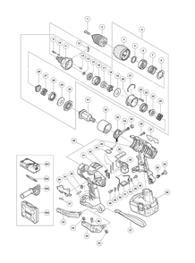Page 1 Diagram and Parts List for DV18DLP4  Hitachi Hammer Drill