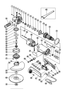 Page 1 Diagram and Parts List for G18U  Hitachi Grinder