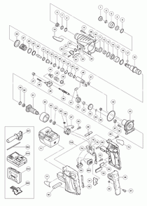 Page 1 Diagram and Parts List for DH25DAL  Hitachi Hammer Drill