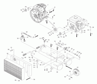 Page 2 Diagram and Parts List for EC2610E  Hitachi Compressor