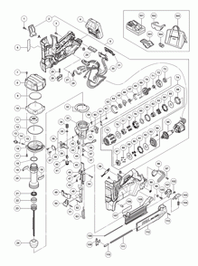 Page 1 Diagram and Parts List for NT1850DE  Hitachi Nailer
