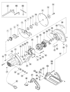 Page 1 Diagram and Parts List for C7SF  Hitachi Saw