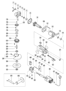 Page 1 Diagram and Parts List for G10SD2  Hitachi Grinder