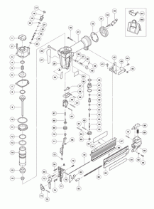 Page 1 Diagram and Parts List for NT50A5  Hitachi Nailer