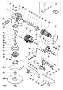 Page 1 Diagram and Parts List for G18SH  Hitachi Grinder