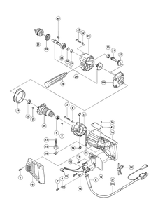 Page 1 Diagram and Parts List for BUL-SH3  Hitachi Drill