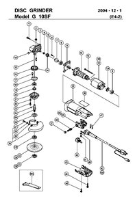 Page 1 Diagram and Parts List for G10SF  Hitachi Grinder