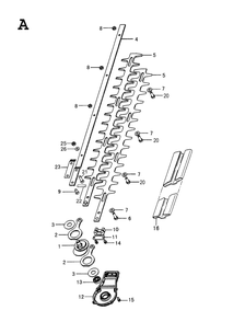 Page 1 Diagram and Parts List for CG-HT  Hitachi Trimmer