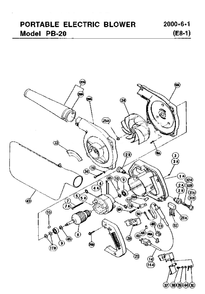 Page 1 Diagram and Parts List for PB20  Hitachi Leaf Blower / Vacuum