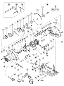 Page 1 Diagram and Parts List for C7MFA  Hitachi Saw