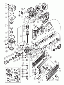 Page 1 Diagram and Parts List for NR1890DC  Hitachi Nailer