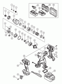 Page 1 Diagram and Parts List for WH18DBFL2S  Hitachi Wrench