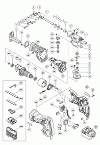 Page 1 Diagram and Parts List for CR18DSL  Hitachi Saw