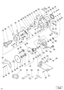 Page 1 Diagram and Parts List for CM4  Hitachi Grinder